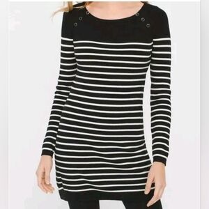 💜🩷White House Black Market Striped Sweater Tunic Top Size XS💜
